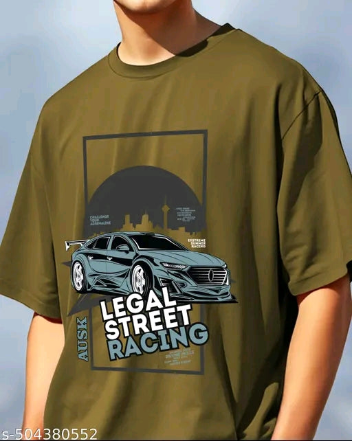 Men’s Oversized T-Shirt – Legal Street Racing Graphic Tee | R Clothing | Maroon Streetwear Drop
