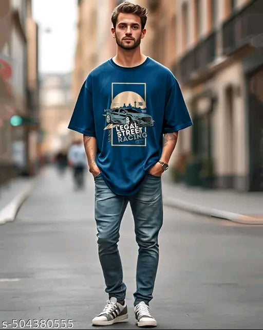 Men’s Oversized T-Shirt – Legal Street Racing Graphic Tee | R Clothing | Maroon Streetwear Drop