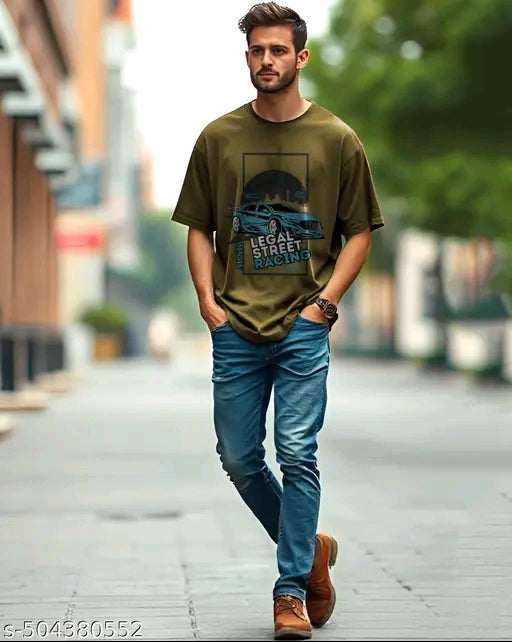 Men’s Oversized T-Shirt – Legal Street Racing Graphic Tee | R Clothing | Maroon Streetwear Drop